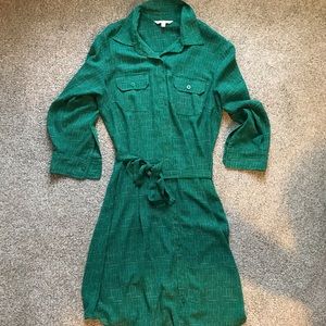 Cabi button down tie waist dress